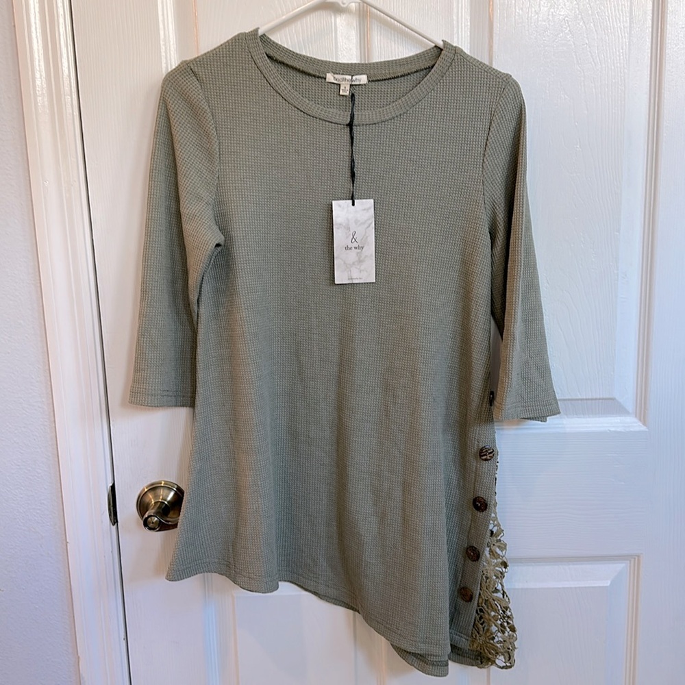 Lace cutout top small